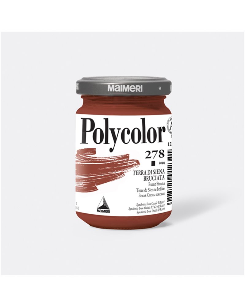 Colore vinilico Polycolor vasetto 140 ml terra di Siena bruciata Maimeri