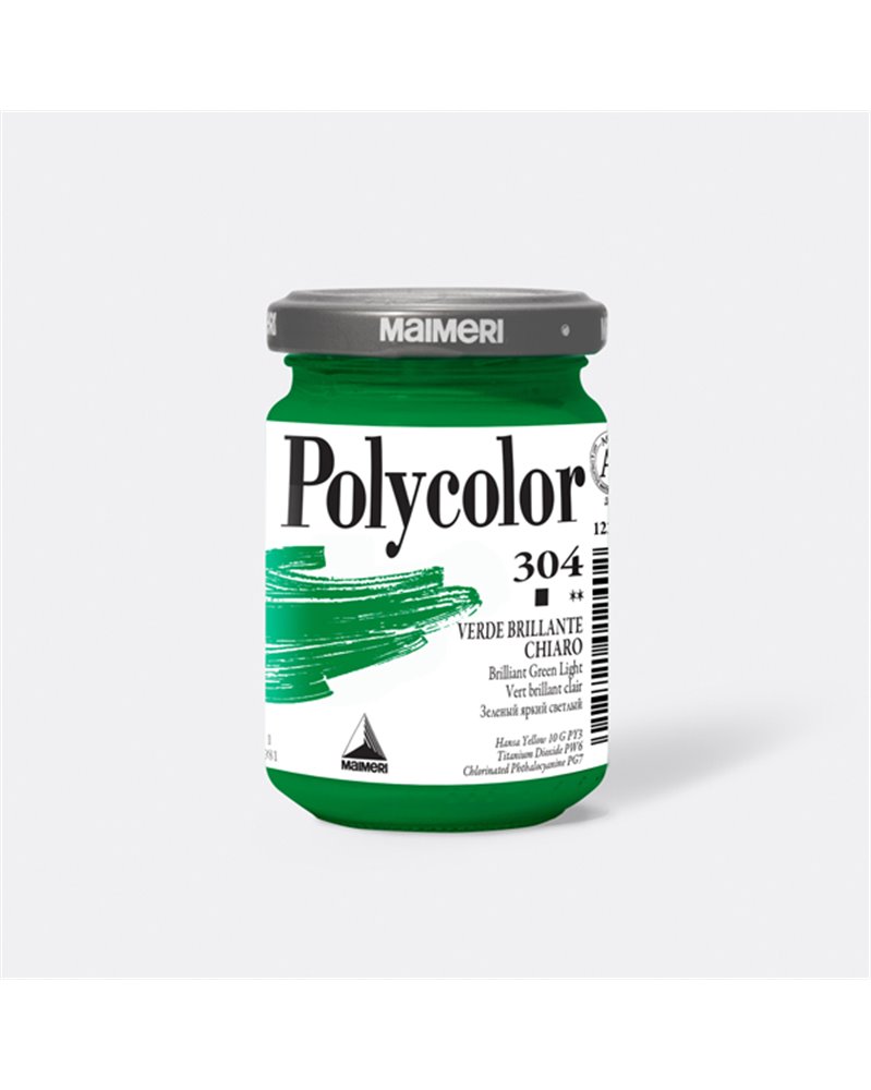 Colore vinilico Polycolor vasetto 140 ml verde brillante chiaro Maimeri