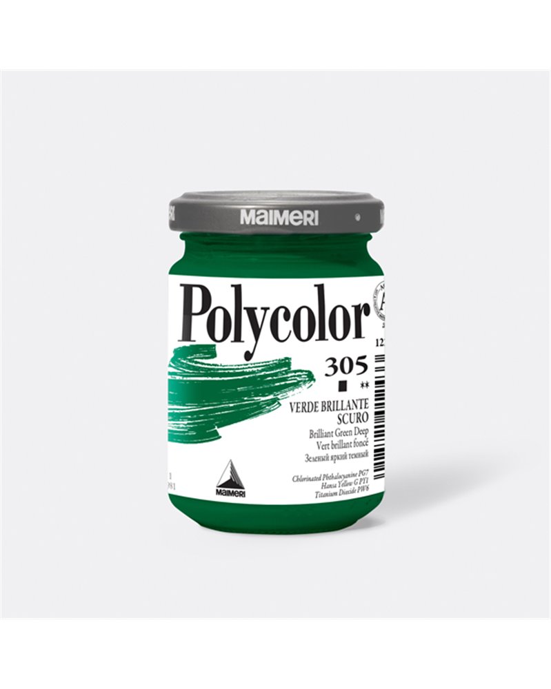 Colore vinilico Polycolor vasetto 140 ml verde brillante scuro Maimeri