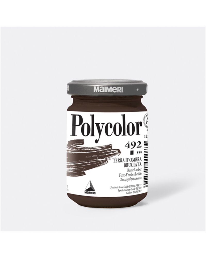 Colore vinilico Polycolor vasetto 140 ml terra d'ombra bruciata Maimeri