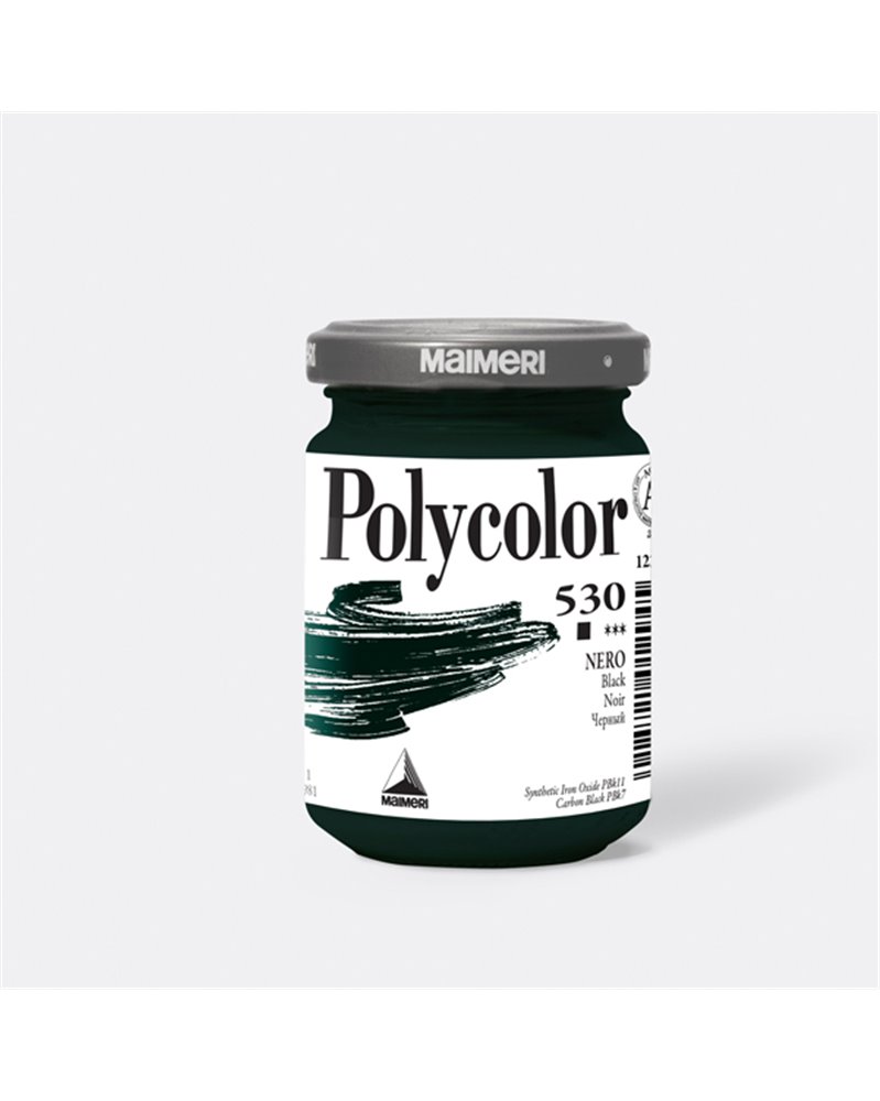 Colore vinilico Polycolor vasetto 140 ml nero Maimeri