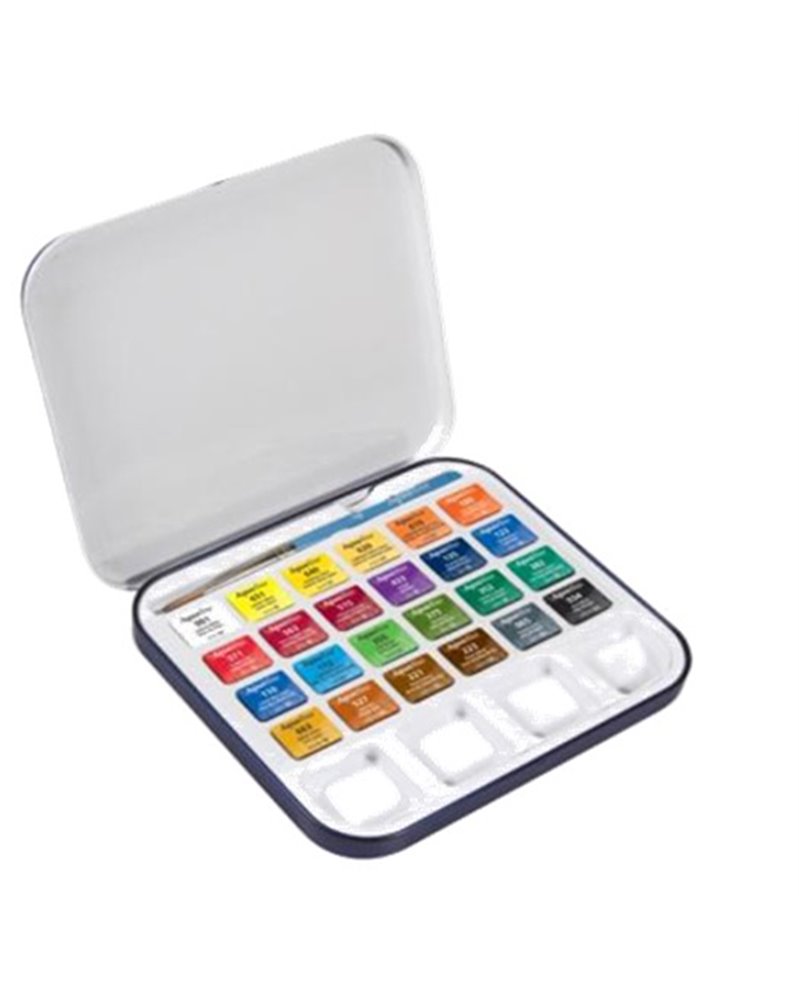 Acquerelli AQUAFINE Scatola met. 24 godet +pennello+tavolozza Daler Rowney