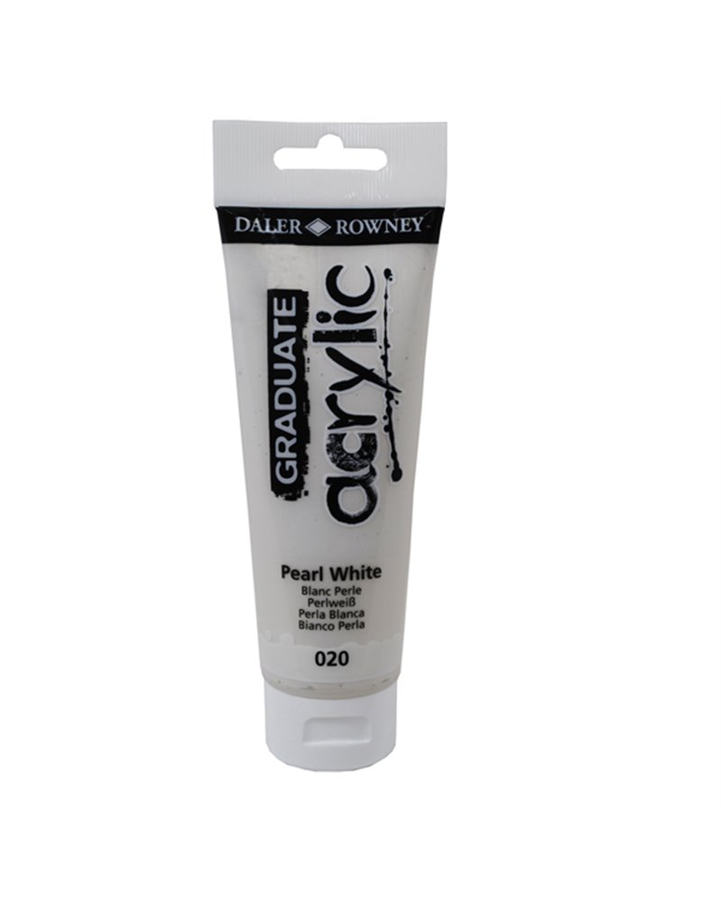 Colore acrilico fine Graduate tubo 120 ml bianco perla Daler Rowney