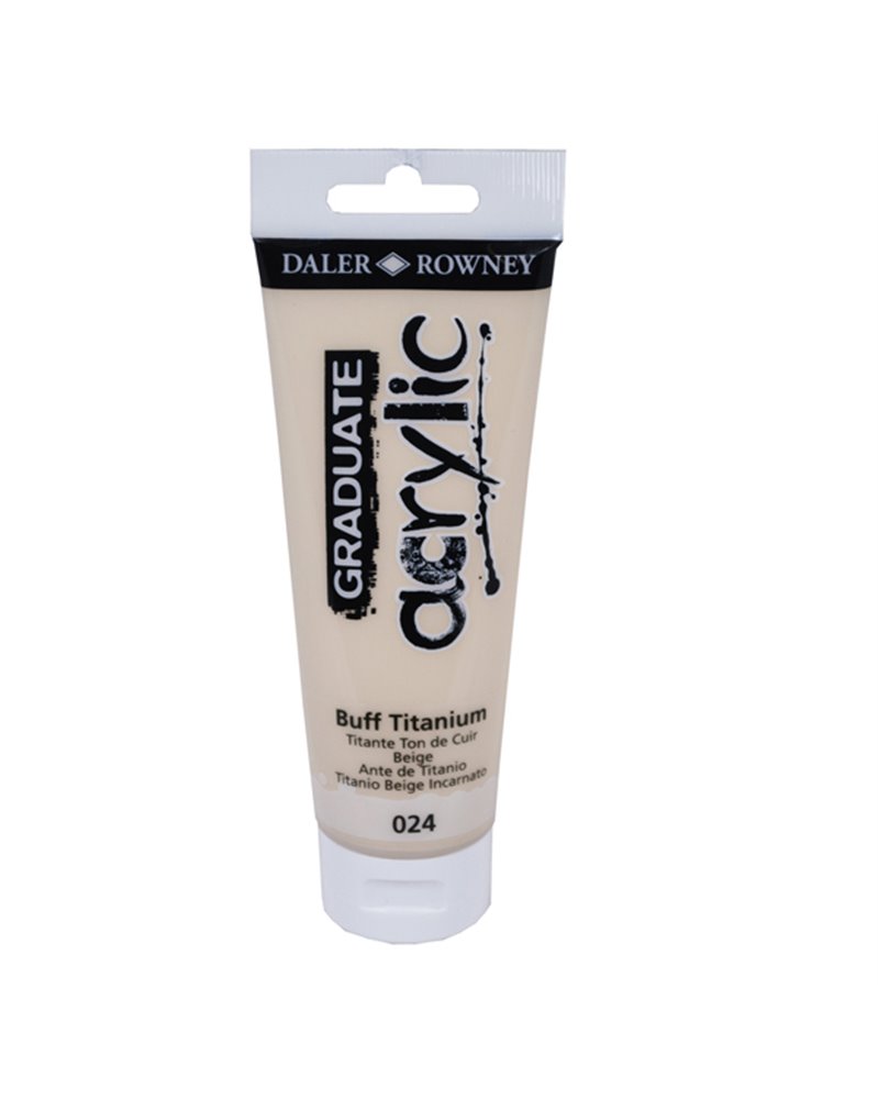 Colore acrilico fine Graduate tubo 120 ml titanium buff Daler Rowney