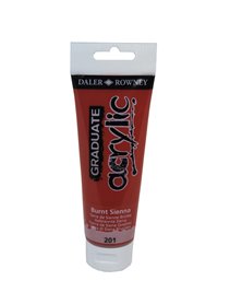 Colore acrilico fine Graduate tubo 120 ml terra Siena bruciata Daler Rowney