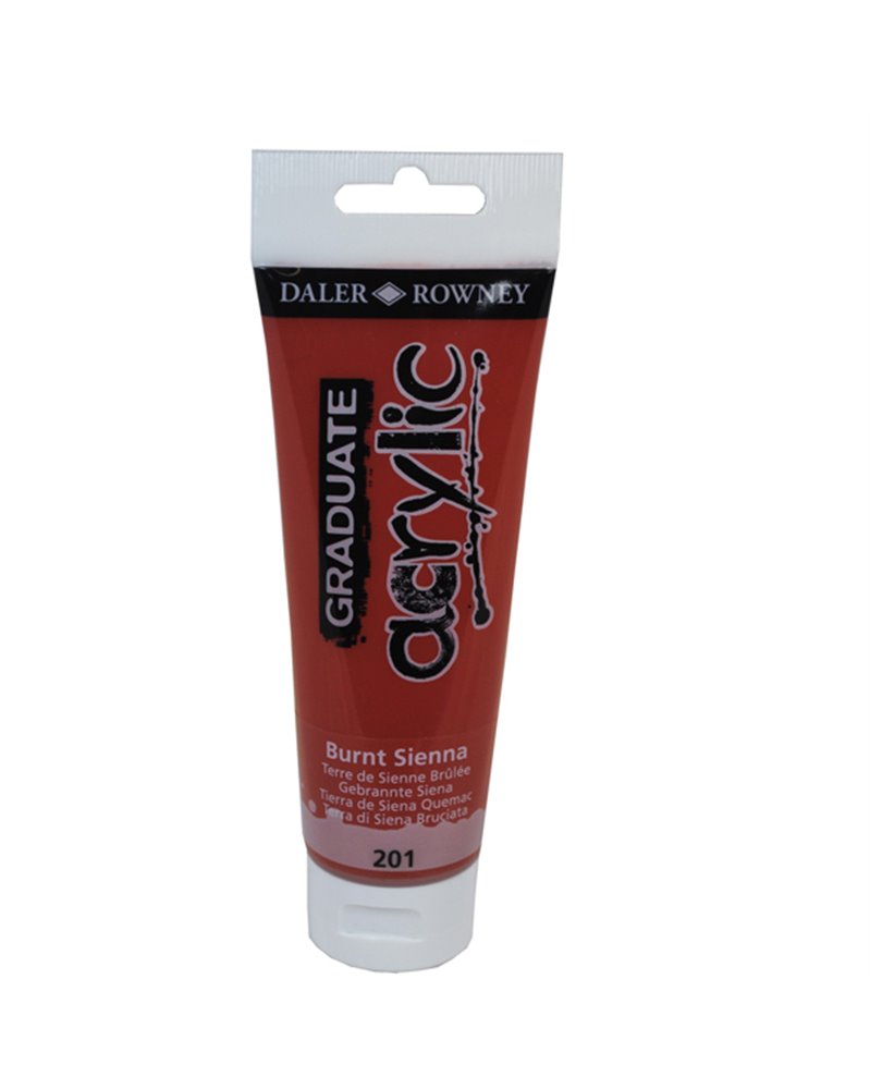 Colore acrilico fine Graduate tubo 120 ml terra Siena bruciata Daler Rowney