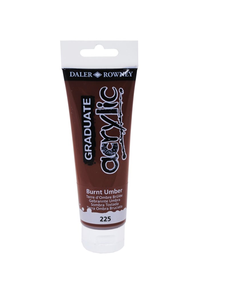 Colore acrilico fine Graduate tubo 120 ml terra d'ombra bruciata Daler Rowney