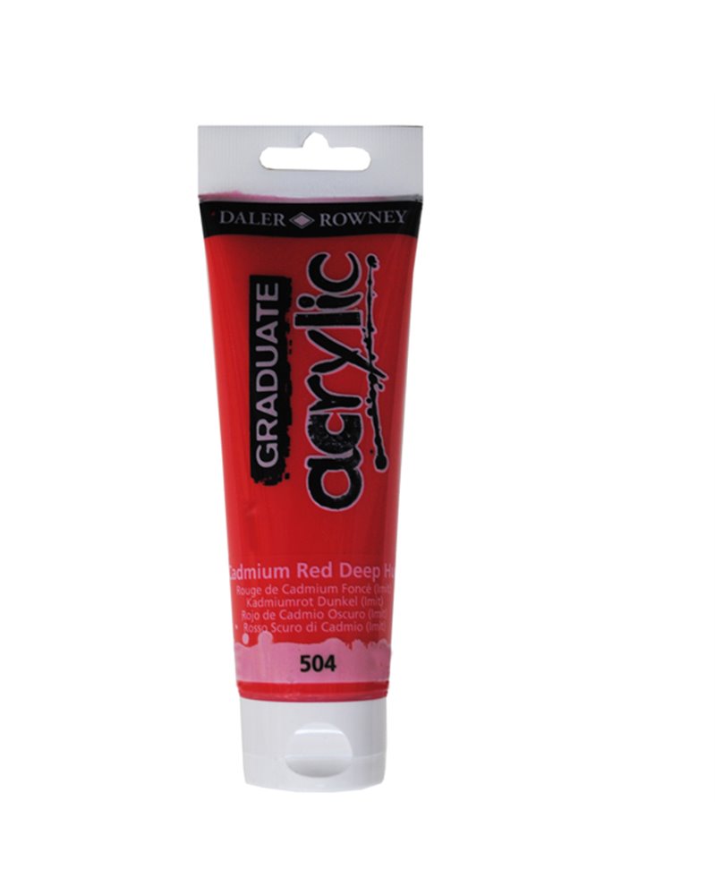 Colore acrilico fine Graduate tubo 120ml rosso cadmio scuro imit. Daler Rowney