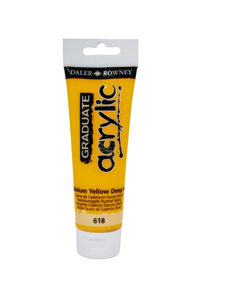 Colore acrilico fine Graduate tubo 120ml giallo cadmio scuro im. Daler Rowney