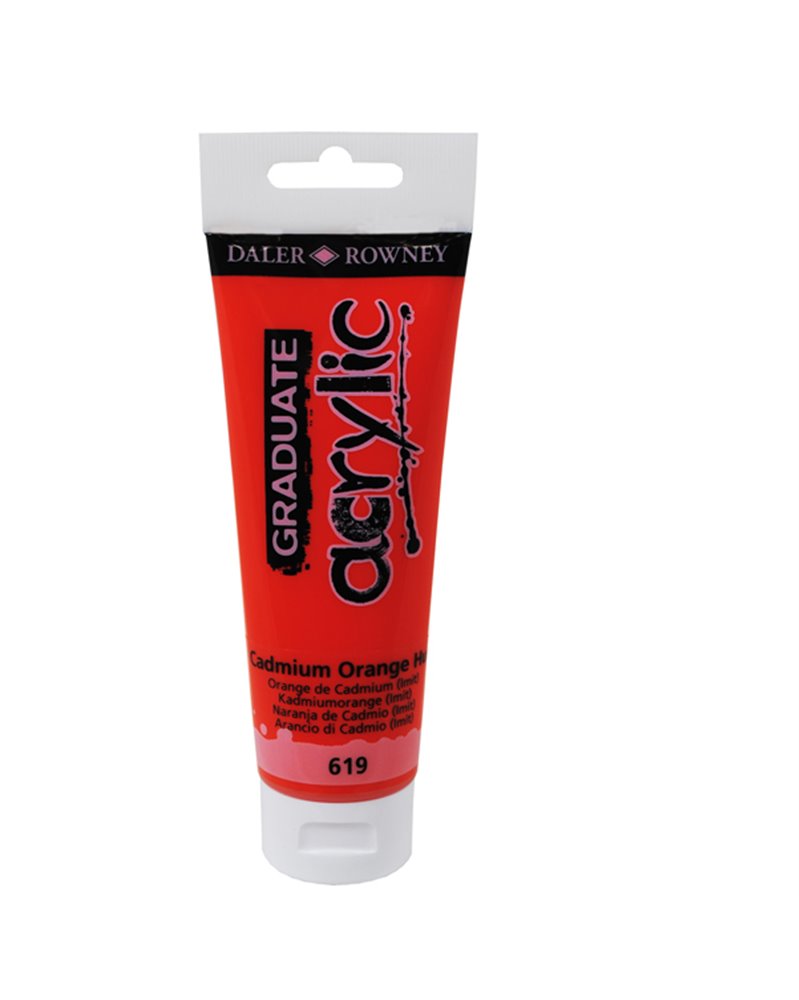 Colore acrilico fine Graduate tubo 120ml arancio cadmio scuro im. Daler Rowney