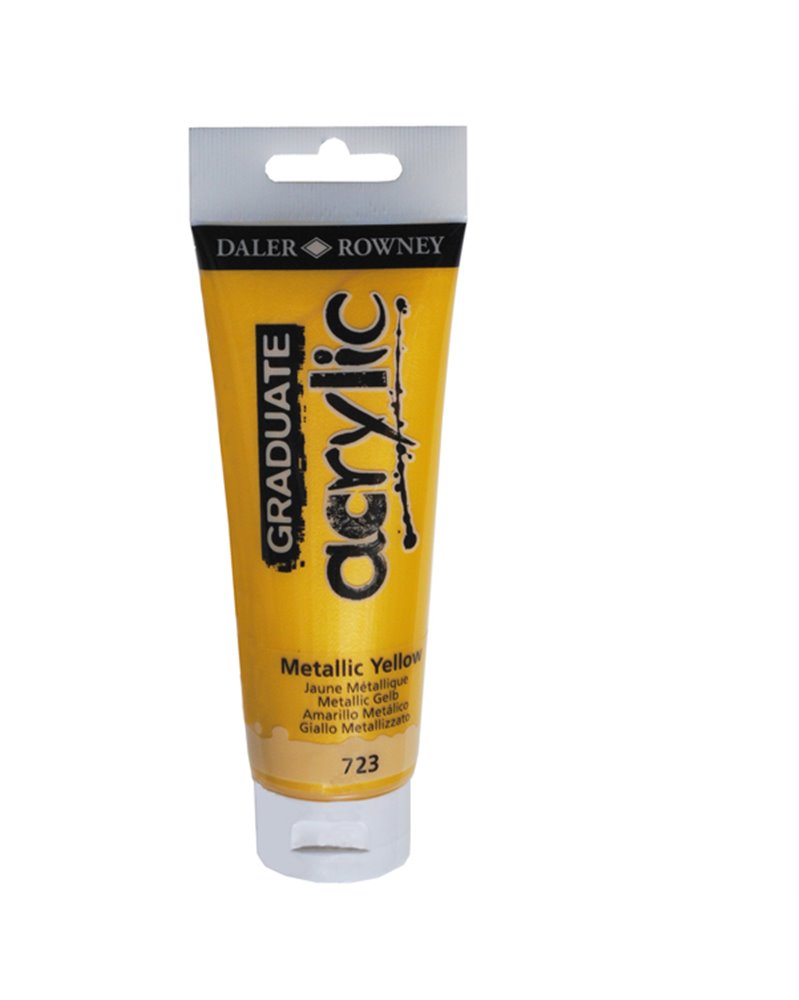 Colore acrilico fine Graduate tubo 120ml giallo metal Daler Rowney