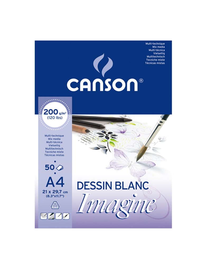 Blocco collato lato corto IMAGINE A4 50 fg. 200 gr.