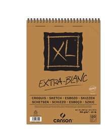 Album spiralato lato corto XL EXTRA WHITE A4 120 fg. 90 gr Canson