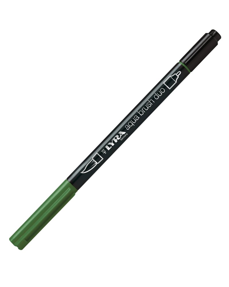 Pennarello a 2 punte AQUA BRUSH DUO verde oliva LYRA L6520073