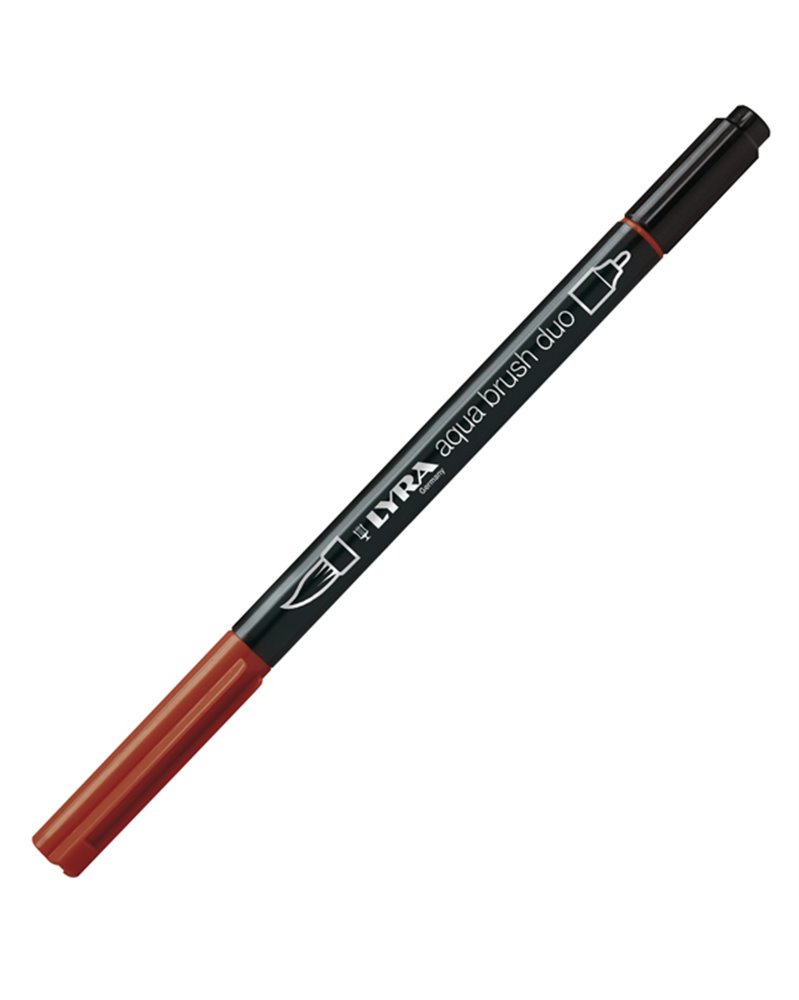 Pennarello a 2 punte AQUA BRUSH DUO rosso indiano LYRA L6520092