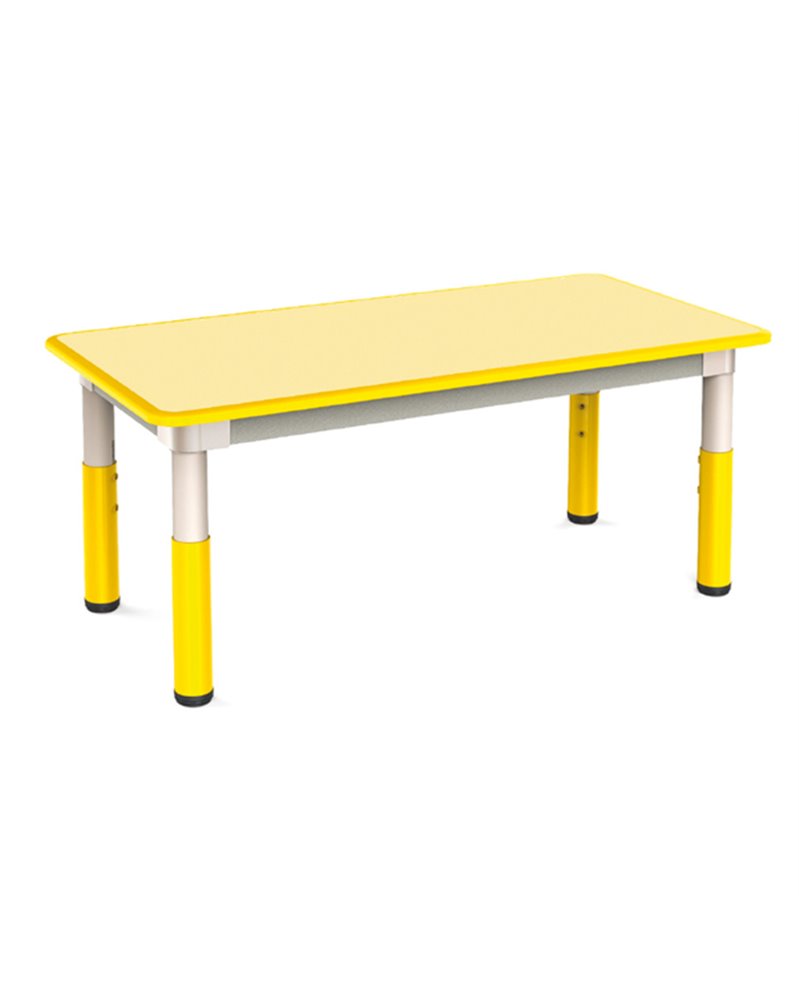 Tavolo telescopico 120x60x46cm H46/58cm giallo CWR