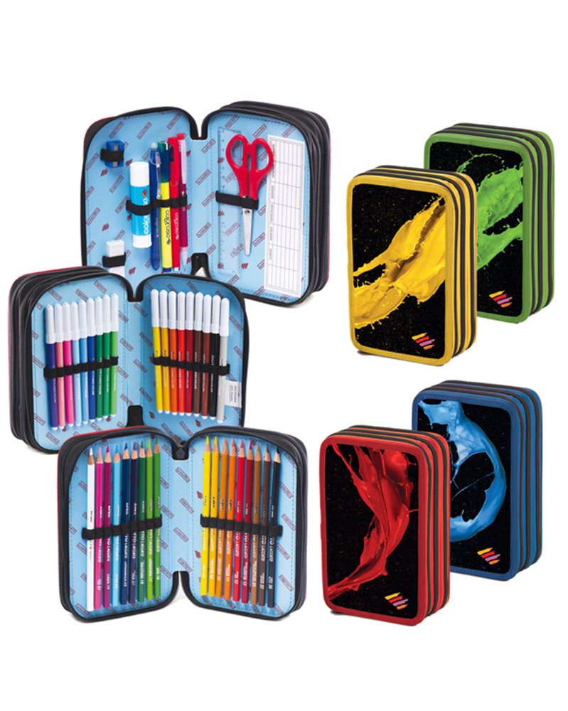 Astuccio 3 zip Colorosa 13x20x6,5cm colori assortiti RiPlast