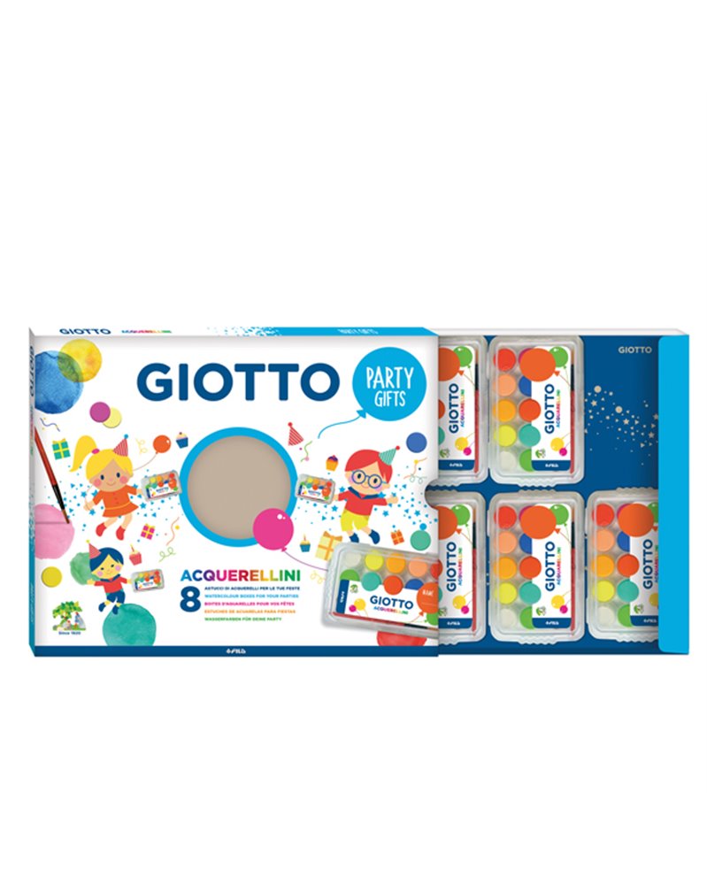 Set 8 astucci da 15 acquerellini Party Gifts Giotto