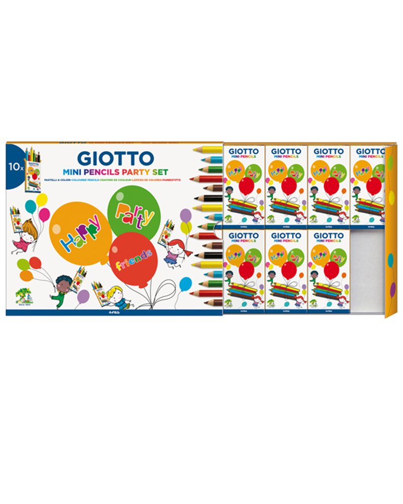 Set 10 astucci da 6 mini matite colorate Party Gifts Giotto