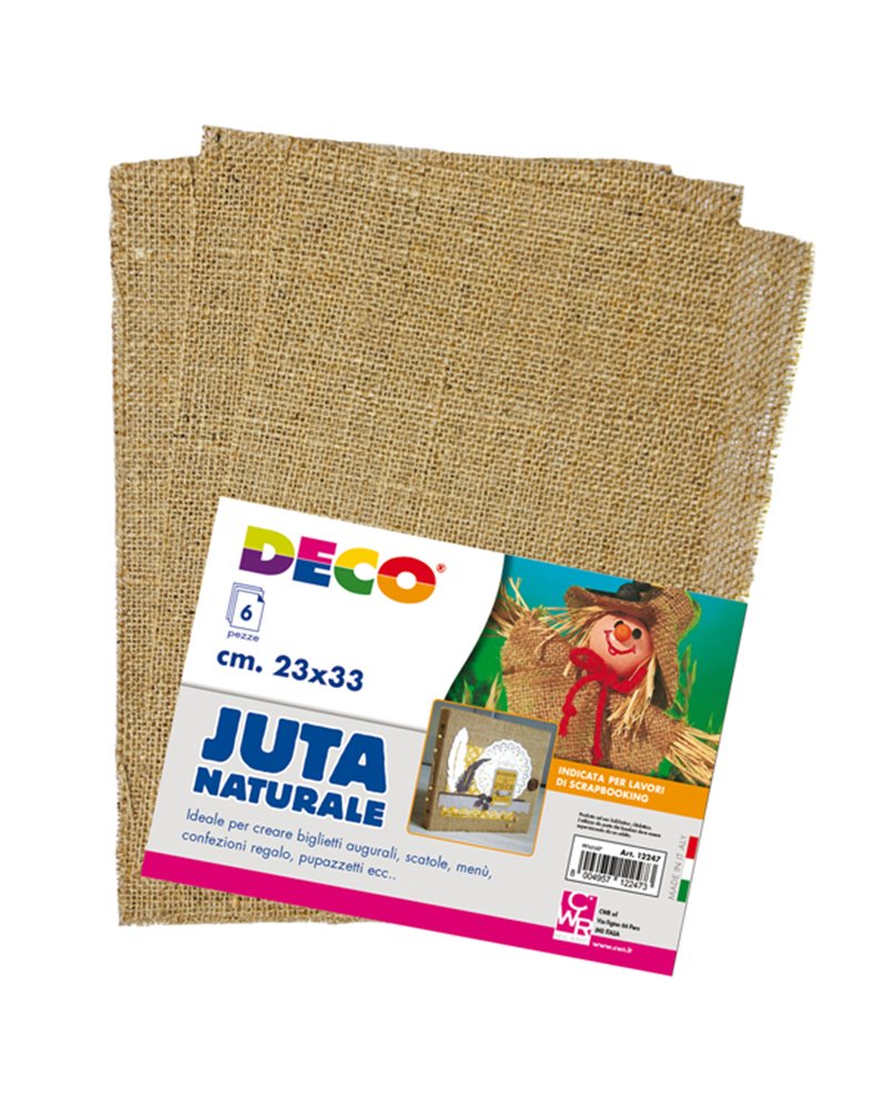 Confezione 6 pezzi juta naturale 23x33cm 12247 CWR