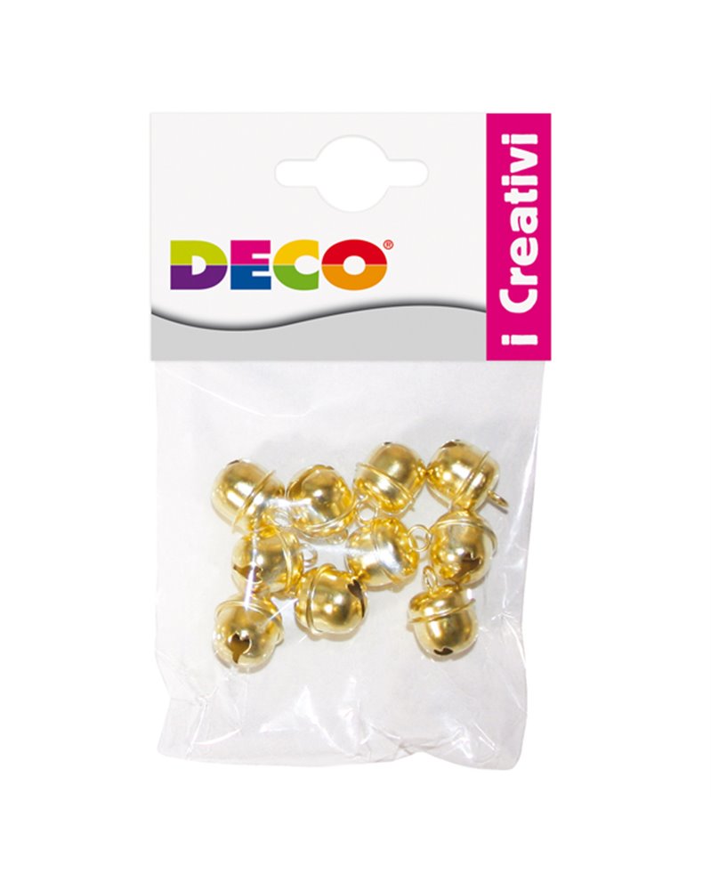 Busta 10 sonagli dim. 14,5mm in metallo color oro 11490 CWR