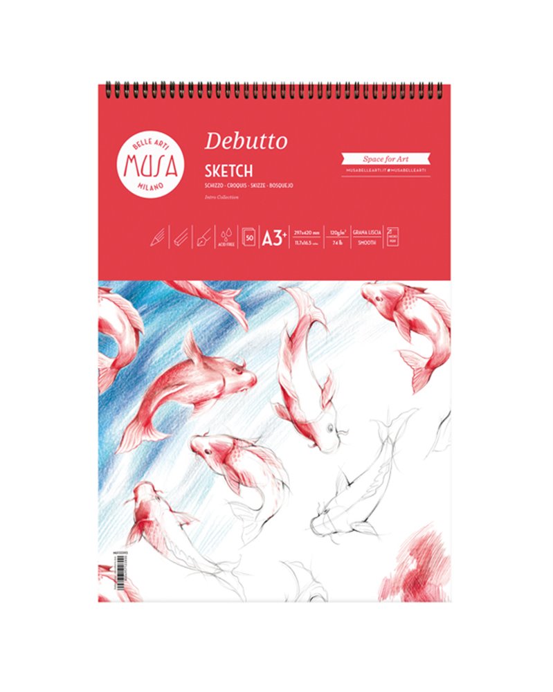 Blocco per schizzi Debutto A3 - 29,7x43,7cm 50fg 120gr CWR