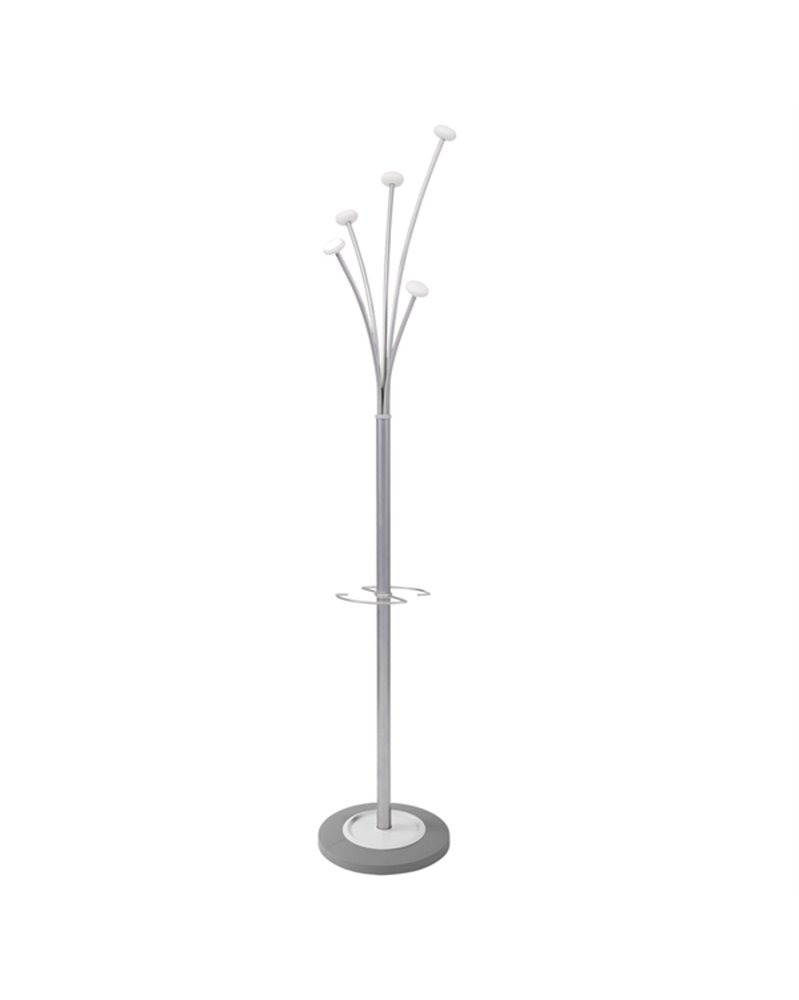 APPENDIABITI A 5 POSTI 187CM Bianco C/PORTAOMBRELLI ALBA