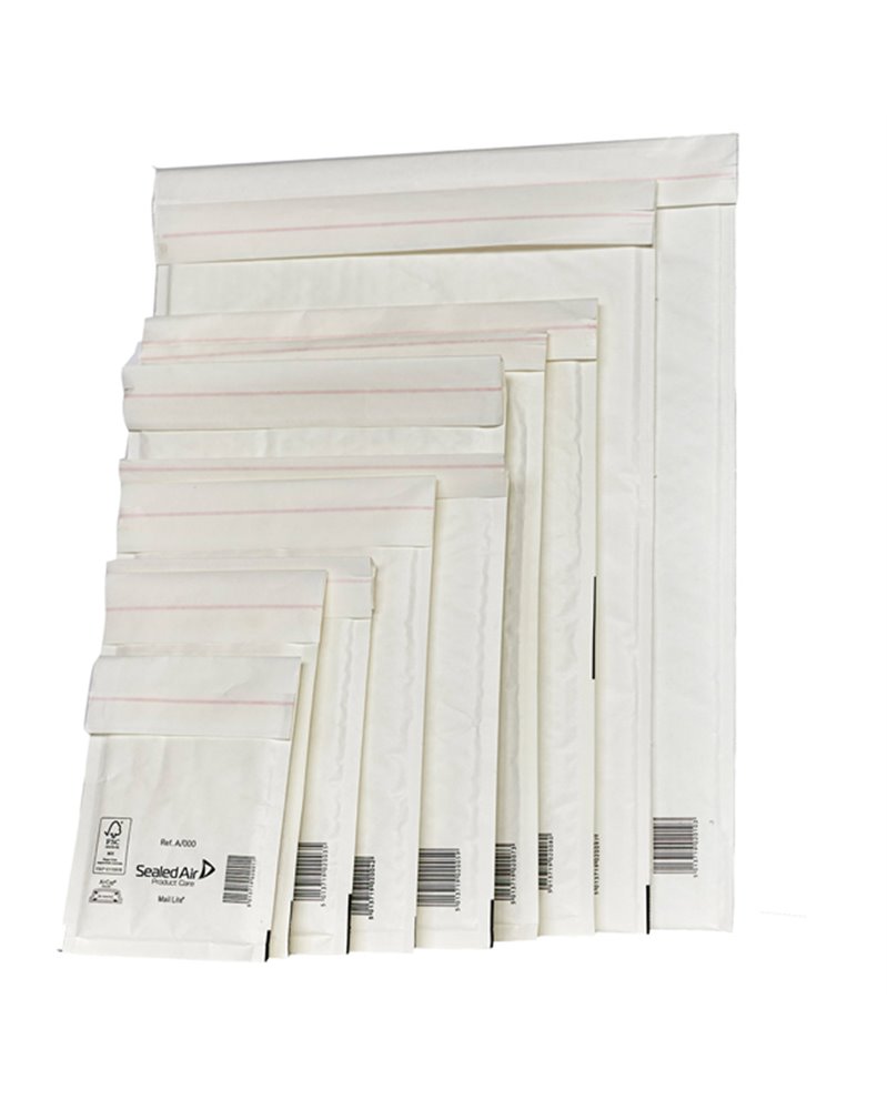 10 BUSTE IMBOTTITE BIANCHE H 27X36CM UTILE MAIL LITE