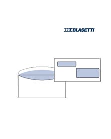 500 BUSTE BIANCHE 115x227MM 90GR GOMMATE DOPPIA FINESTRA BLASETTI