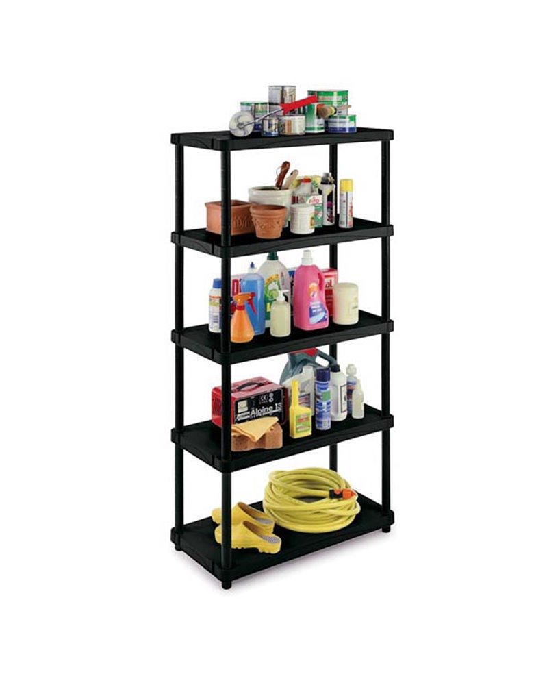 SCAFFALE PPL 5 RIPIANI 80x40x173,4CM NERO ART.4080 S/5