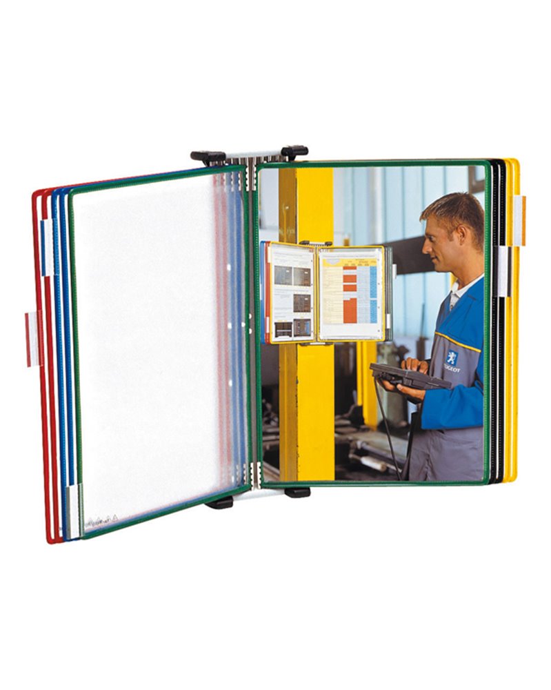 LEGGIO DA MURO CON 10 TASCHE PVC COLORI ASS. T-Technic TARIFOLD