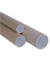 TUBO IN CARTONE AVANA doppio tappo trasparente 50cm Ã˜10cm