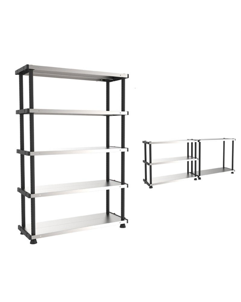 SCAFFALE PPL 5 RIPIANI METALLO 119x45x185cm GRIGIO/NERO TERRY SCAFFALE PPL 5 RIPIANI METALLO 119x45x185cm GRIGIO/NERO TERRY