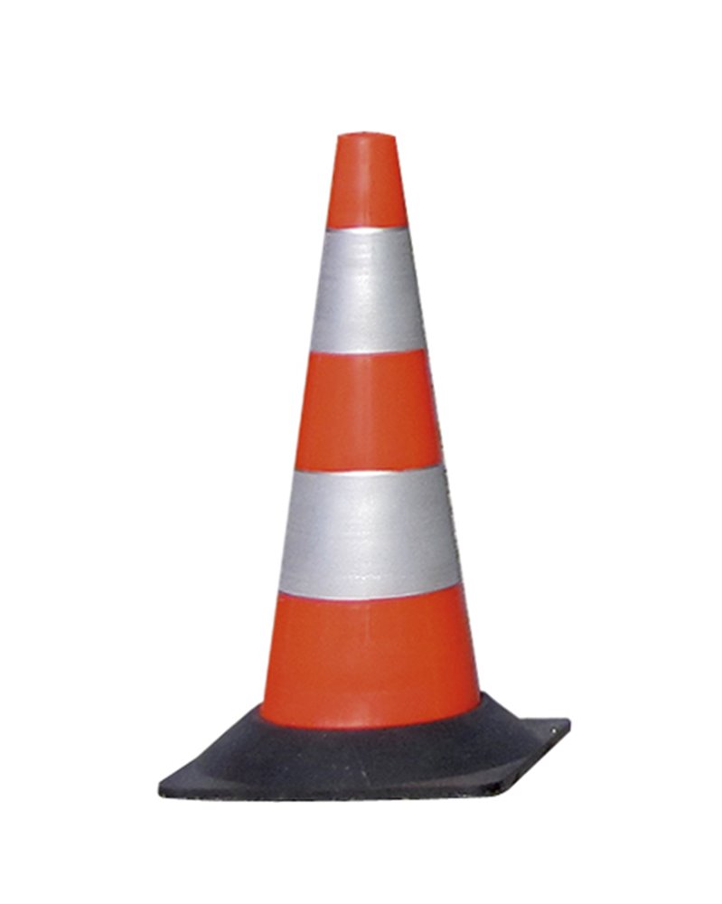 CONO SEGNALETICO RIFRANGENTE H50cm BIANCO/ROSSO