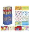 Espositore 50 rotoli carta regalo in fantasie assortite 2mt x 70cm Sadoch