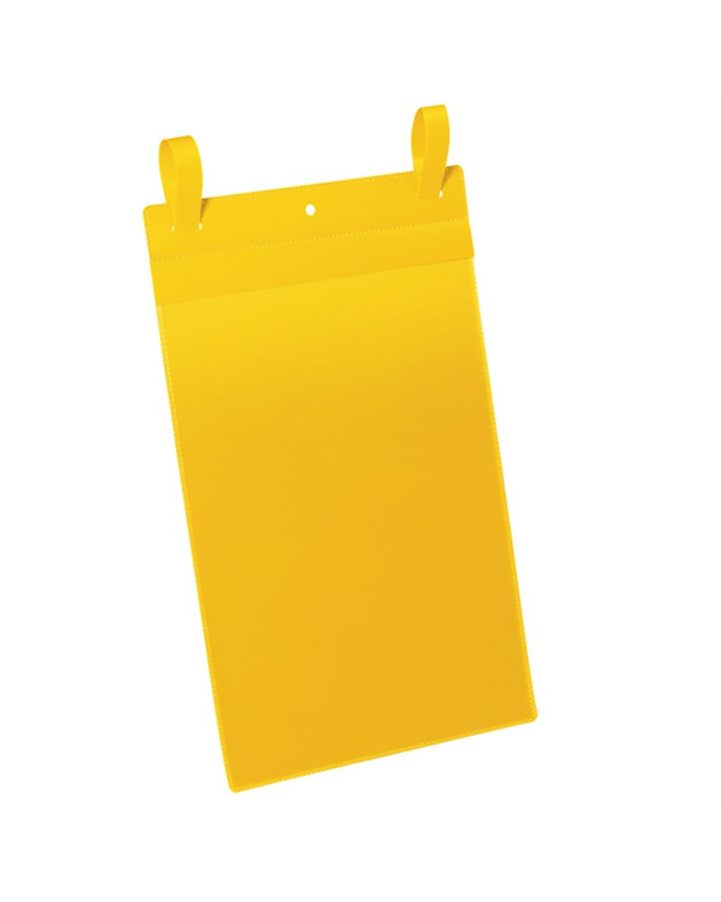 50 buste identificazione con fascette 210x297mm(A4-VERT.)art1750 Giallo DURABLE