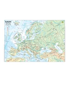 CARTA GEOGRAFICA SCOLASTICA PLASTIFICATA EUROPA 297X420MM BELLETTI