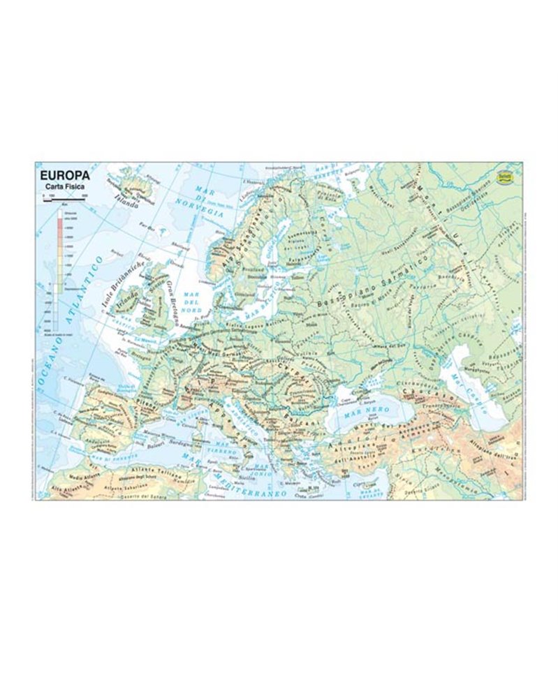 CARTA GEOGRAFICA SCOLASTICA PLASTIFICATA EUROPA 297X420MM BELLETTI