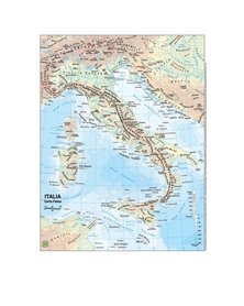 CARTA GEOGRAFICA SCOLASTICA PLASTIFICATA ITALIA 297X420MM BELLETTI