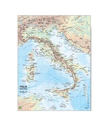 CARTA GEOGRAFICA SCOLASTICA PLASTIFICATA ITALIA 297X420MM BELLETTI