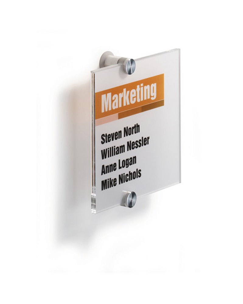 TARGA PER PORTE/PARETI CRYSTAL SIGN 148X148MM DURABLE