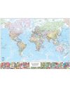 CARTA GEOGRAFICA MURALE PLANISFERO C/BANDIERE 132X97CM BELLETTI
