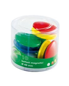 BARATTOLO 40 MAGNETI TONDI Ã˜ 20MM COLORI ASS. ART.2140