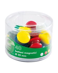 BARATTOLO 10 MAGNETI TONDI Ã˜ 40MM COLORI ASS. ART.2142