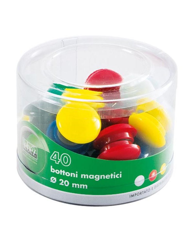 BARATTOLO 10 MAGNETI TONDI Ã˜ 40MM COLORI ASS. ART.2142