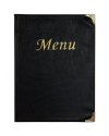 PORTA MENU' A4-31,5x24cm NERO in PVC BASIC con 4+2 BUSTE FISSE