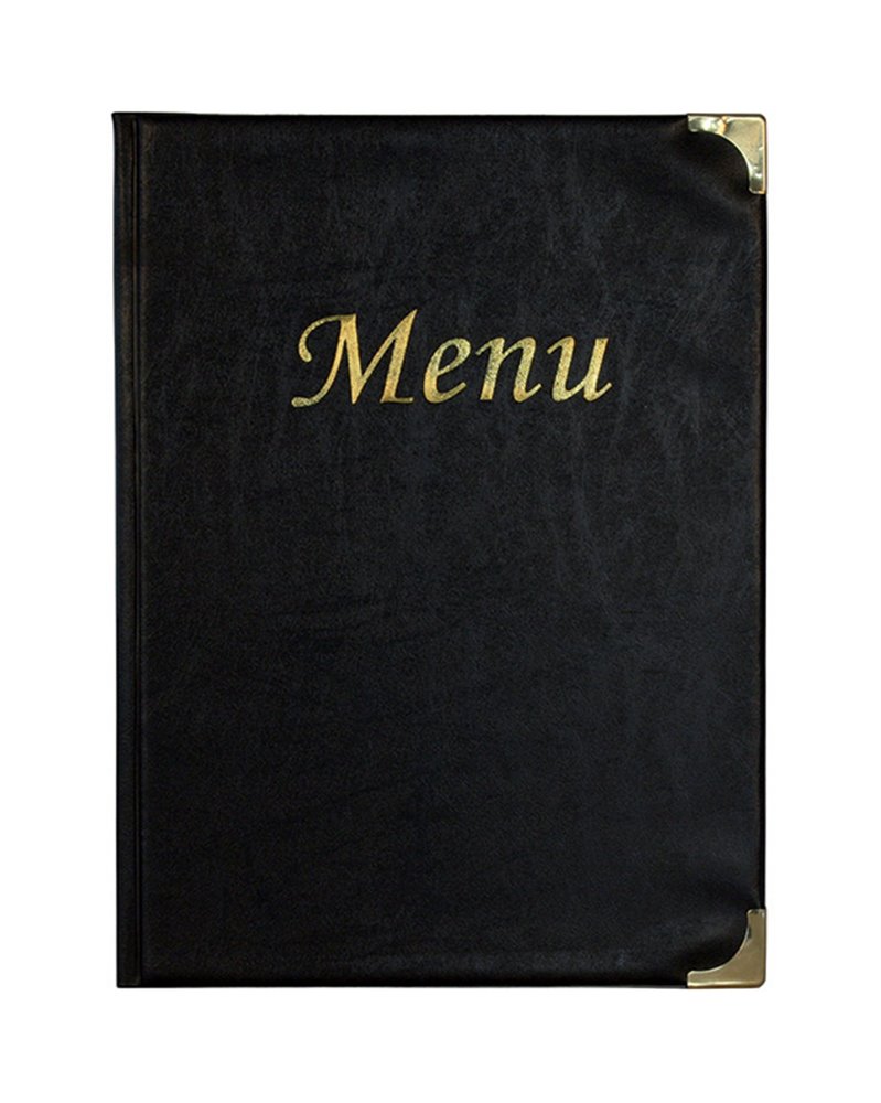 PORTA MENU' A4-31,5x24cm NERO in PVC BASIC con 4+2 BUSTE FISSE