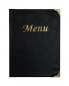 PORTA MENU' A5-23,7x17cm NERO in PVC BASIC con 4+2 BUSTE FISSE