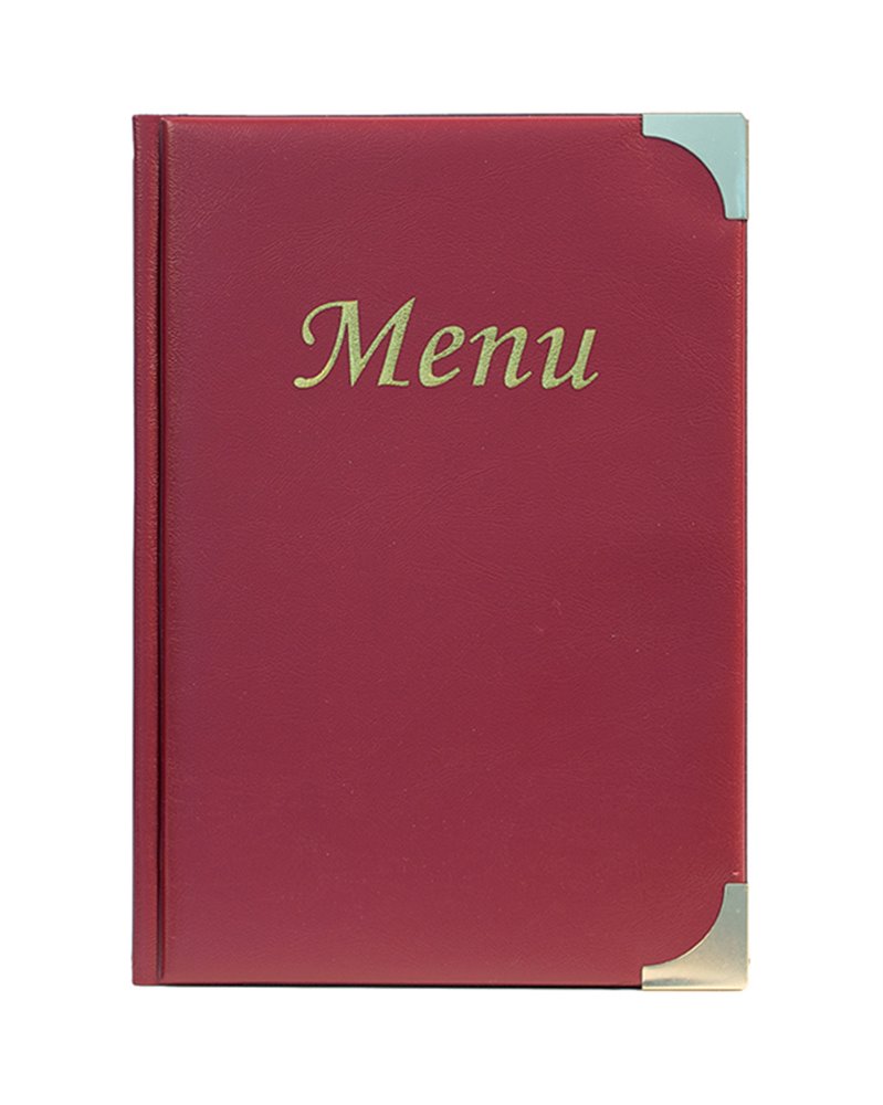 PORTA MENU' A5-23,7x17cm BORDEAUX in PVC BASIC con 4+2 BUSTE FISSE