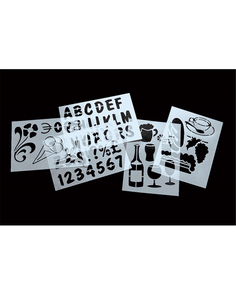 SET 6 STENCIL TRASPARENTI ASSORTITI Securit